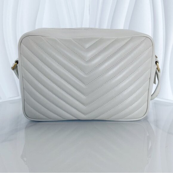 Yves Saint Laurent White Lou Camera Bag with Tassel - Picture 2 of 16